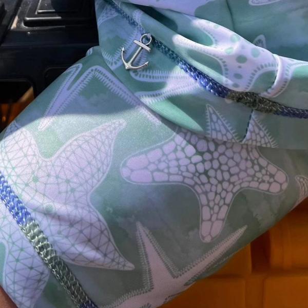 0,5 MTR. ♥ BADELYCRA SEESTERNE UV SCHUTZ 50+  ♥