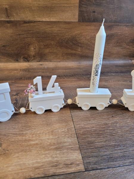 1 SET ♥ SILIKON GIEßFORM GEBURTSTAGSZUG (3-TEILIG - Lock + 2 Wagen) ♥