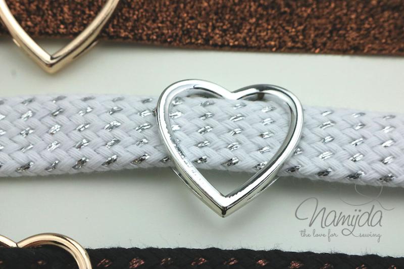 1 Stück ♥ HERZ SCHIEBEPERLE ROSEGoLD - 30x29mm ♥