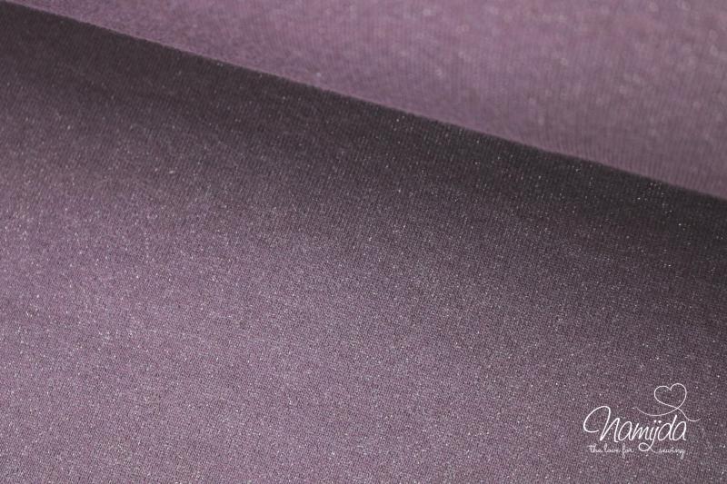 RESTSTÜCK 0,90 MTR. KuSCHLIGER GLITZER SWEAT - ALTMAUVE