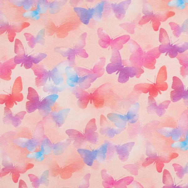 0,50 MTR.  ♥ AQUARELL MULTICOLOR BUTTERFLYS / SCHMETTERLINGE