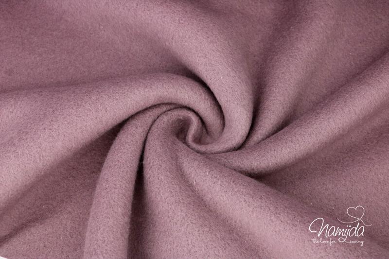 0,5 MTR. ♥ Doubelface Baumwollfleece ALTMAUVE MELANGE - 100% Baumwolle ♥