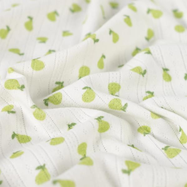 0,5 MTR.  ♥ BAUMWOLLJERSEY POINTOILLE Lochstickerrei - BIRNEN LIEBE ♥