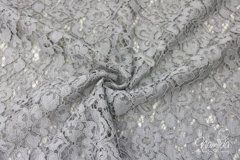 0,5 MTR. ♥ SPITZE BLüTeNTRAUM - GRAU - Spitzenstoff ♥