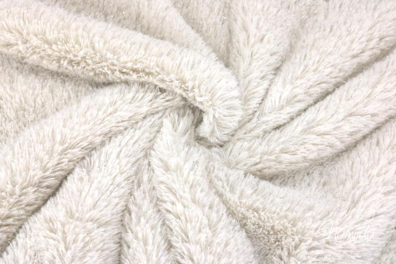 0,5 MTR. ♥ KUSCHELWEICHER LUREX TEDDY NATUR ♥ 