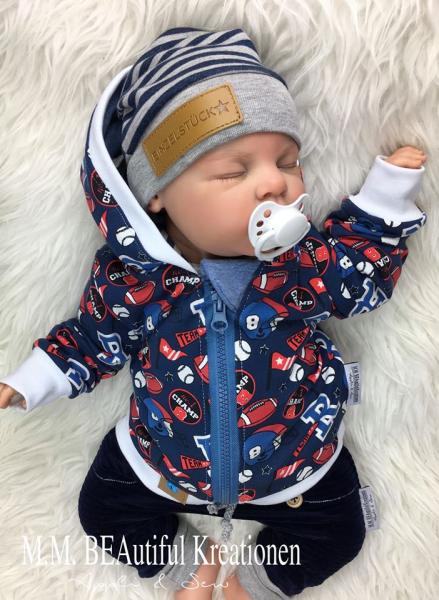 0,5 MTR. ♥ BREITCORD BAUMWOLLJERSEY - NAVY - ELASTISCH ♥