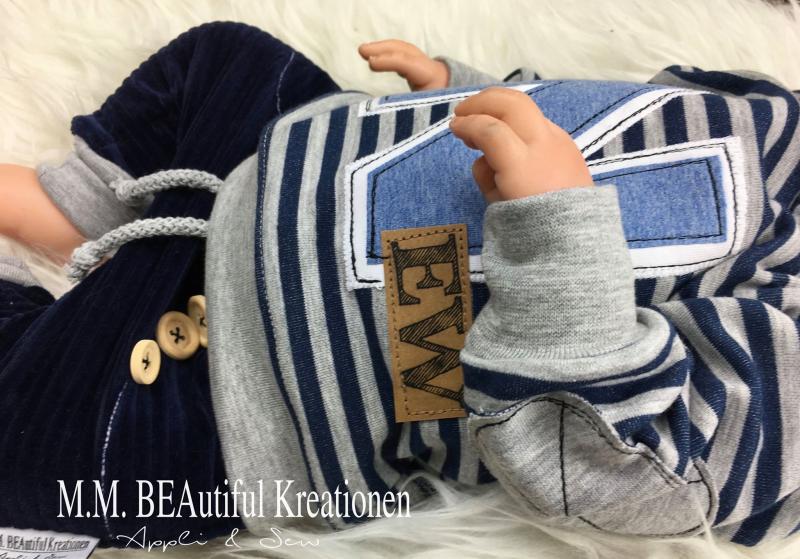 0,5 MTR. ♥ BREITCORD BAUMWOLLJERSEY - NAVY - ELASTISCH ♥