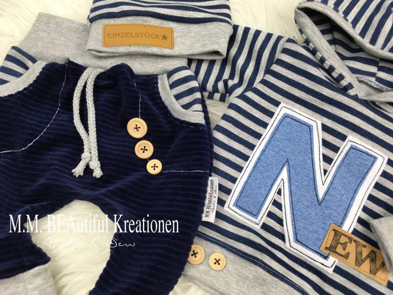 0,5 MTR. ♥ BREITCORD BAUMWOLLJERSEY - NAVY - ELASTISCH ♥