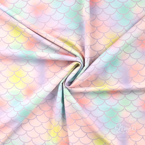 0,5 MTR.  ♥ BADESTOFF LYCRA MERMAID FIN HELLROSE UPF50 ♥