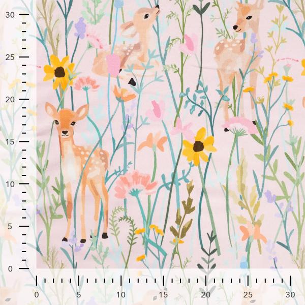 0,50 MTR. AQUARELL PASTELL LoVELY DEER SOFT SWEAT FRENCH TERRY