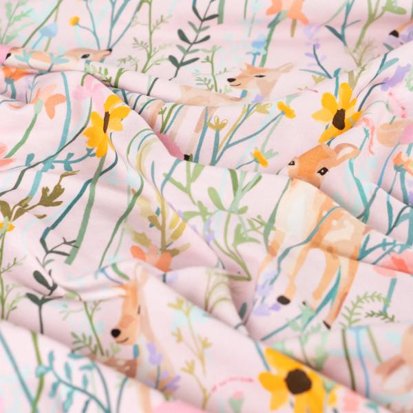 0,50 MTR. AQUARELL PASTELL LoVELY DEER SOFT SWEAT FRENCH TERRY