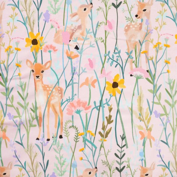 0,50 MTR. AQUARELL PASTELL LoVELY DEER SOFT SWEAT FRENCH TERRY