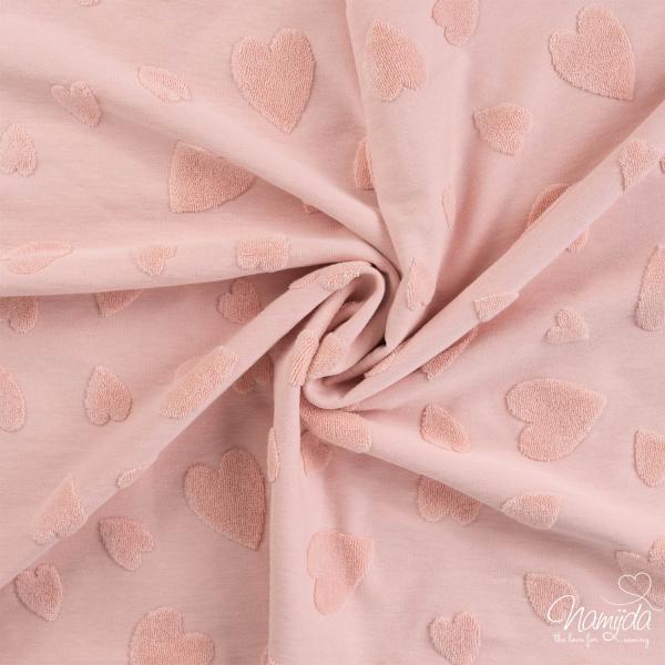 0,5 MTR. ♥ FROTTEE HEARTS JACQUARD PUDER ♥