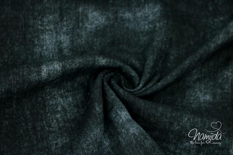 0,5 MTR. ♥ DENIM LOOK GAUZE - Musselin DARK KHAKI - Baumwollstoff ♥