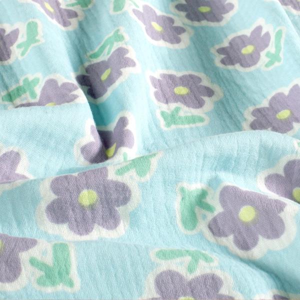 0,5 MTR. ♥ MuSSELIN GÄNSEBLÜMCHEN FLIEDER ♥