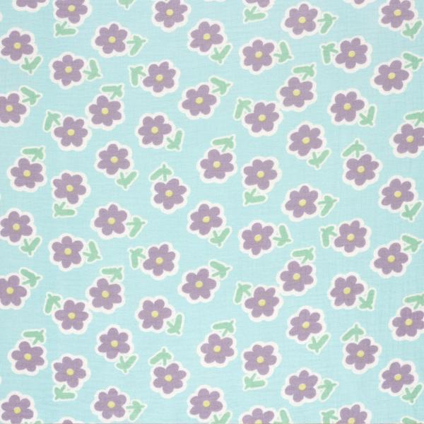 0,5 MTR. ♥ MuSSELIN GÄNSEBLÜMCHEN FLIEDER ♥