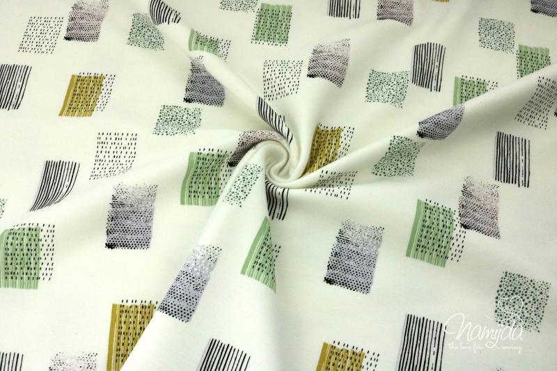 0,5 MTR. ♥ FRENCH TERRY - CoLoRFuL STRiPeS  AND DoTS - NATUR ♥