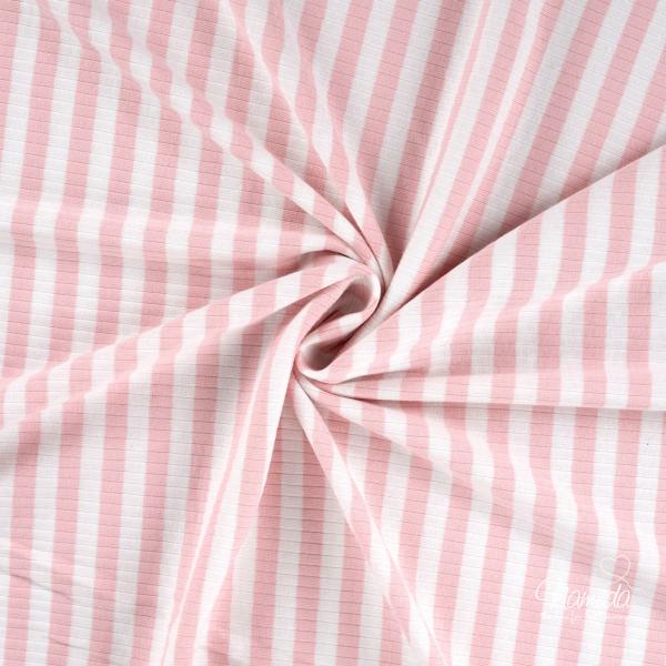 0,5 MTR. ♥ RIPPSTRICK JERSEY STREIFEN ROSE ♥