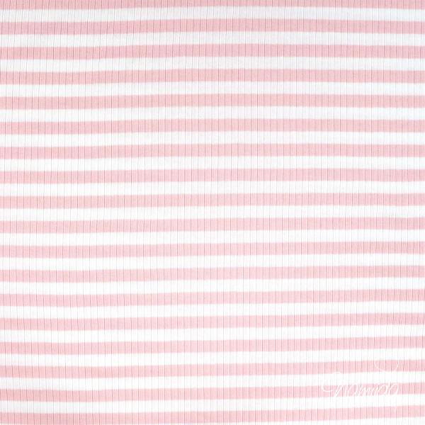 0,5 MTR. ♥ RIPPSTRICK JERSEY STREIFEN ROSE ♥