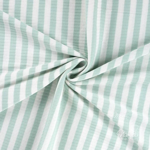 0,5 MTR. ♥ RIPPSTRICK JERSEY STREIFEN MINT ♥