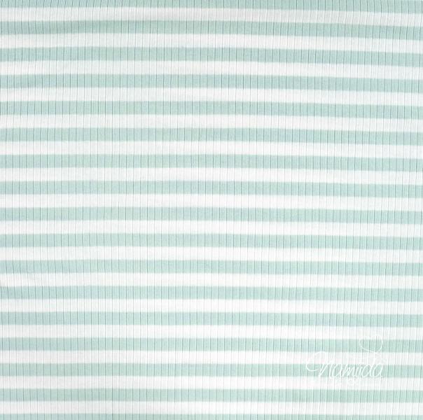 0,5 MTR. ♥ RIPPSTRICK JERSEY STREIFEN MINT ♥