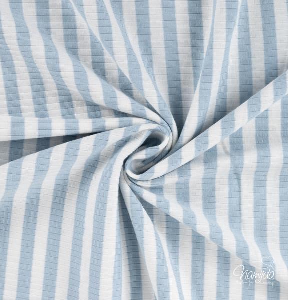 0,5 MTR. ♥ RIPPSTRICK JERSEY STREIFEN HIMMELBLAU ♥