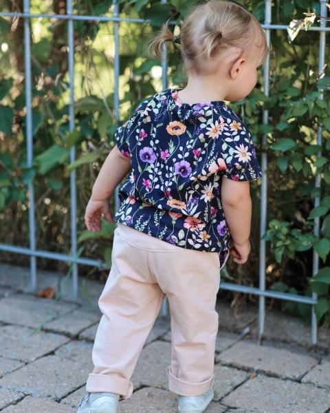 RESSTÜCK 1,30 MTR.  ♥ AQUARELL SUMMER FLOWERFIELD DARK NAVY JERSEY