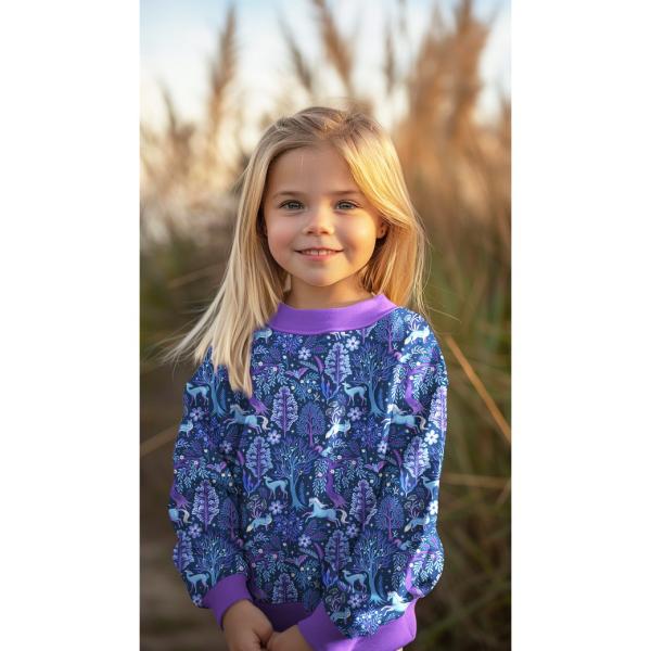 0,5 MTR. WINTERWALD LILA/ROYAL BLAU FRENCH TERRY