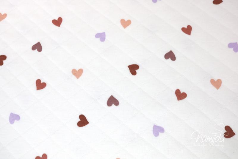 0,5 MTR. ♥ STEPPSTOFF HERZEN MULTICOLOR ♥
