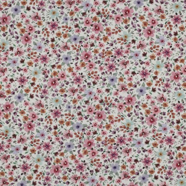 0,5 MTR.♥ BLÜTENMEER ROSE MINT BAUMWOLL POPELINE ♥
