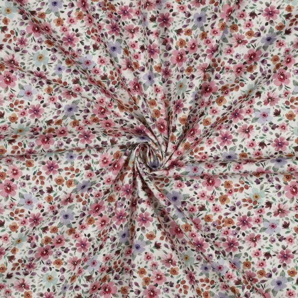 0,5 MTR.♥ BLÜTENMEER ROSE MINT BAUMWOLL POPELINE ♥