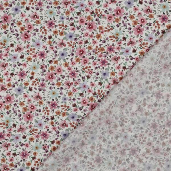 0,5 MTR.♥ BLÜTENMEER ROSE MINT BAUMWOLL POPELINE ♥