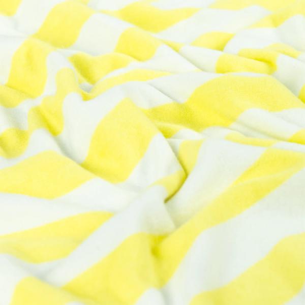 0,5 MTR. ♥ FROTTEE BLOCKSTREIFEN BUTTERMILK YELLOW - 100% BAUMWOLLE  ♥