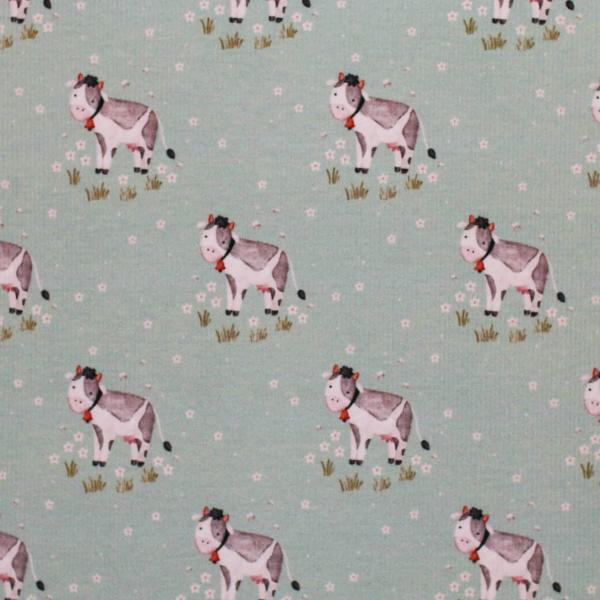 0,5 MTR. ♥ RIPPSTRICK JERSEY LANDLEBEN KUH ♥