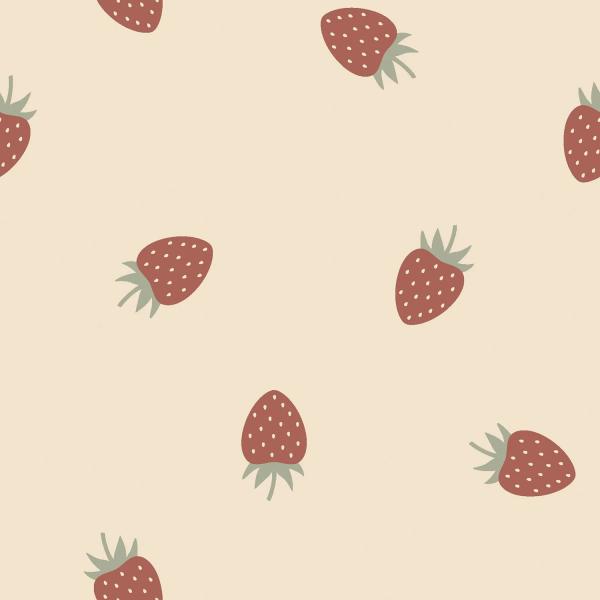 0,50 MTR. ♥ ERDBEEREN BEIGE JERSEY ♥