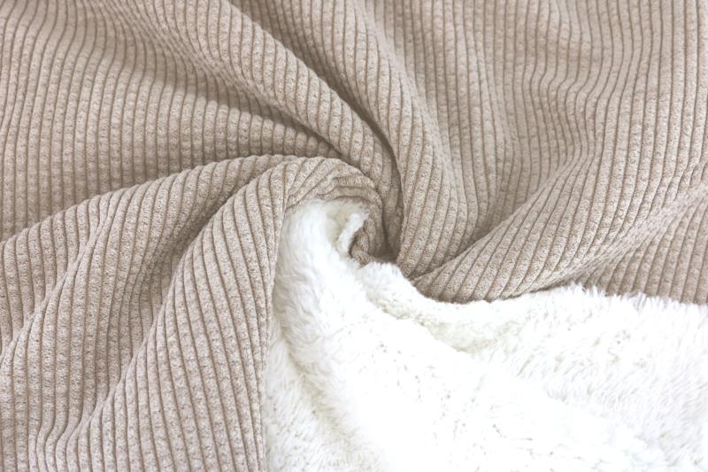 0,5 MTR. ♥ WEICHER PLÜSCHCORD BEIGE ♥