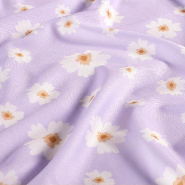 0,5 MTR.  ♥ BADESTOFF LYCRA FLOWERS FLIEDER LIGHT UPF50 ♥