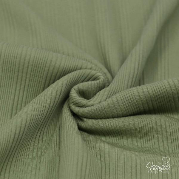0,5 MTR.  ♥ RIPPSTRICK DIFFERENT STRIPES JERSEY KHAKI LIGHT ♥