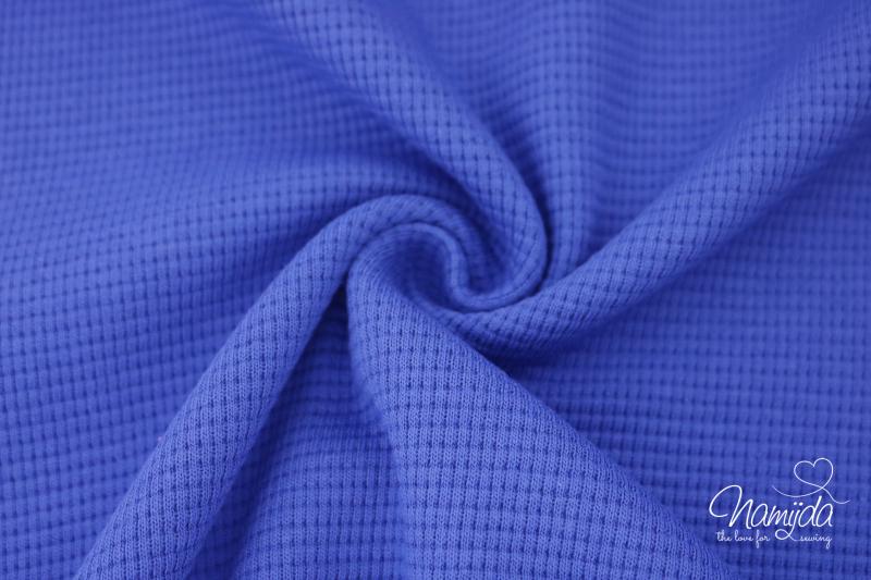 0,5 MTR. WAFFEL JERSEY 100% BAUMWOLLE - ROYALBLAU