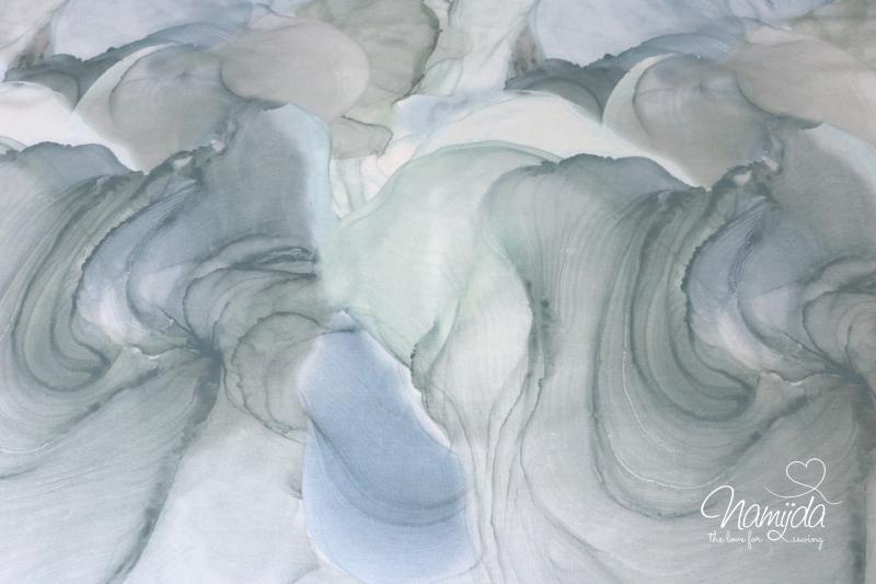 0,5 MTR. ♥ SOFT AQUARELL PAINTING JERSEY - LIGHT BLUE ♥