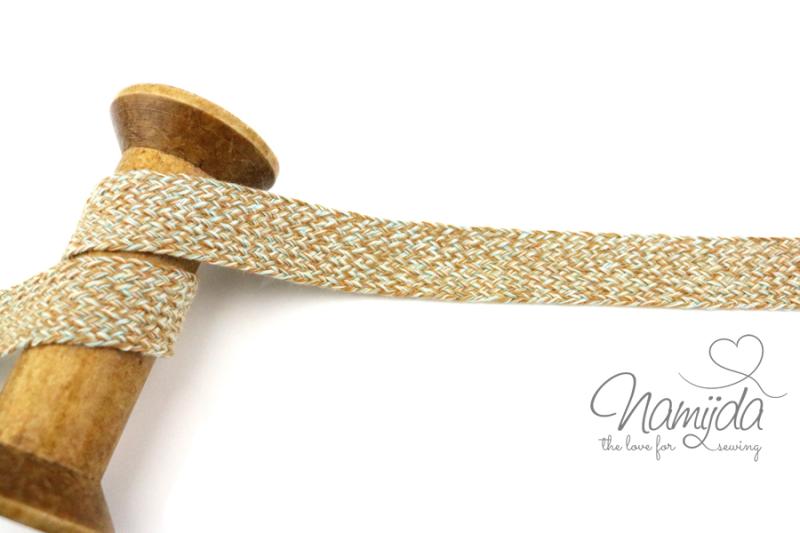 1 MTR. MULTICOLOUR Kordel  - MiNT-SaND - 2cm - flach