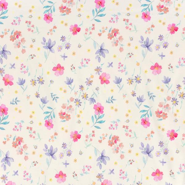 0,5 MTR. ♥ FLOWERS GARDEN COLOURFUL BIO JERSEY ♥