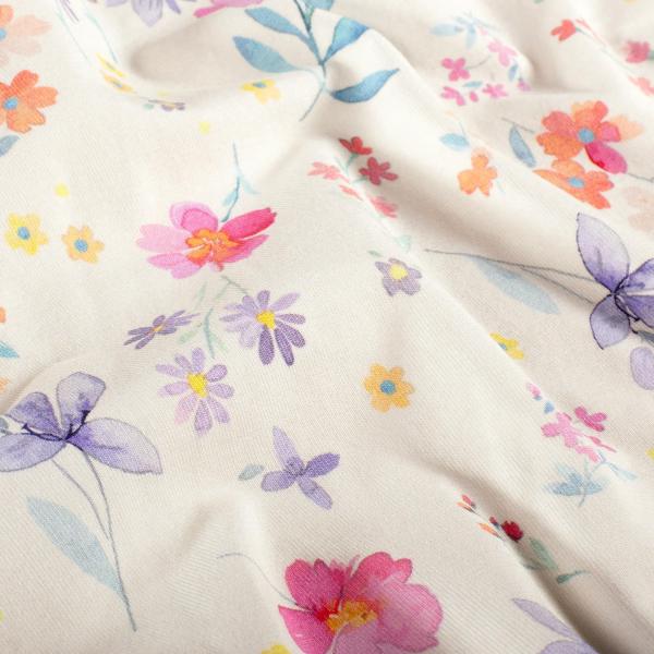 0,5 MTR. ♥ FLOWERS GARDEN COLOURFUL BIO JERSEY ♥