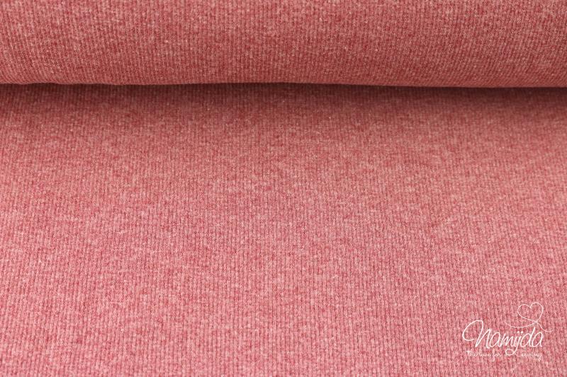 ♥0,5 Mtr. FEINRIPP Bündchen - TERRACOTTA LIGHT MELIERT- Schlauch ♥