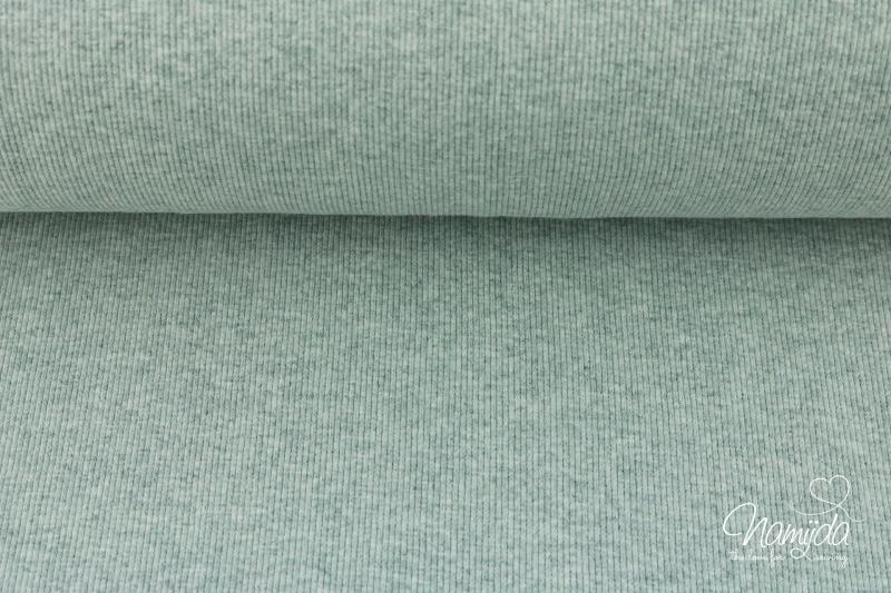 ♥0,5 Mtr. FEINRIPP Bündchen - MiNT MELIERT - Schlauch ♥