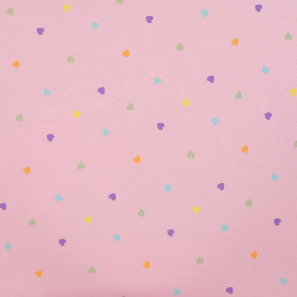 0,50 MTR. ♥ PASTELL HERZCHEN ROSA JERSEY ♥