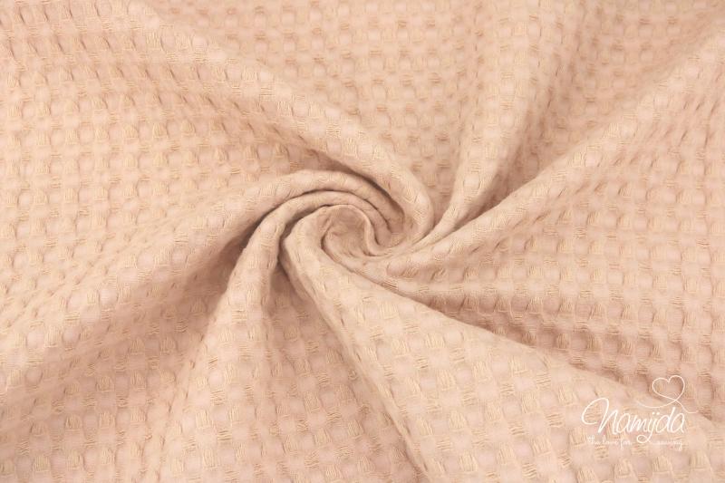 0,5 MTR. ♥ Soft Waffel Piqué ROSE/APRICOT - Baumwollstoff ♥