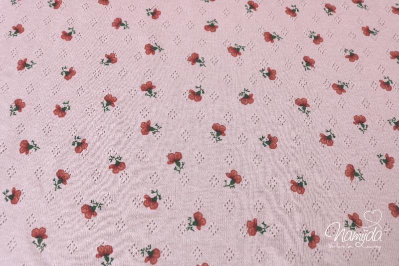 0,5 MTR. BAUMWOLLJERSEY POINTOILLE BLÜMCHEN