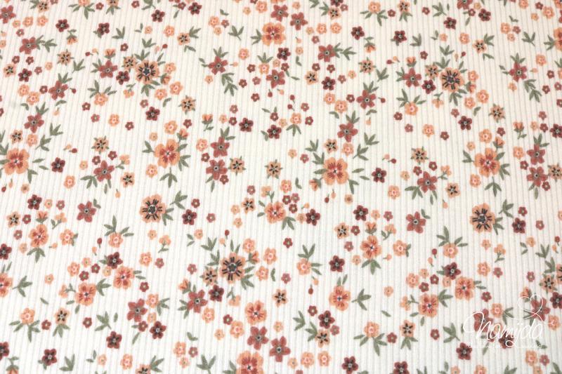 0,5 MTR.  ♥ RIPPSTRICK JERSEY SPRING FLOWERS ♥