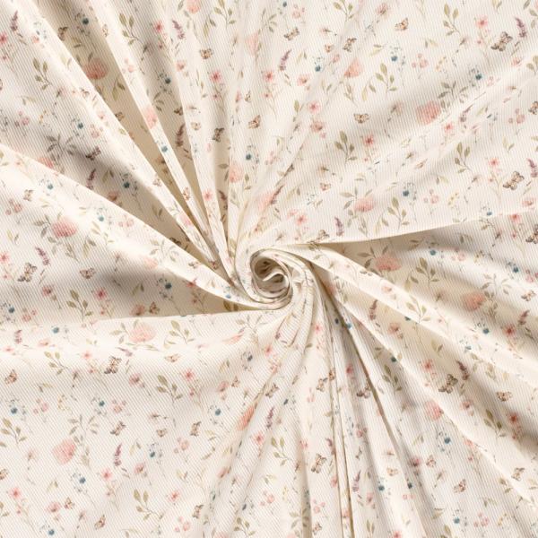 0,5 MTR. ♥ RIPPSTRICK JERSEY BUTTERFLYS / SCHMETTERLINGE ♥